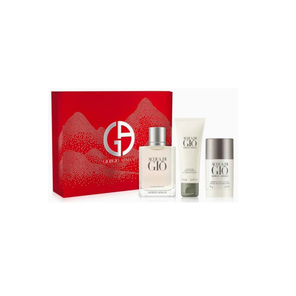 GIORGIO ARMANI ACQUA DI GIO' CONF. EDT 100ML + GEL DOUCHE 75ML + DÉO STICK 75G