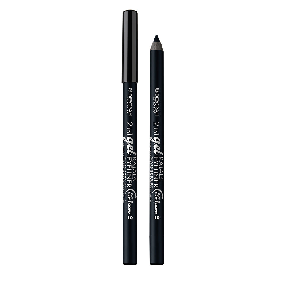 Crayon gel 2 en 1 DEBORAH, kajal et eyeliner, teinte WP N° 01