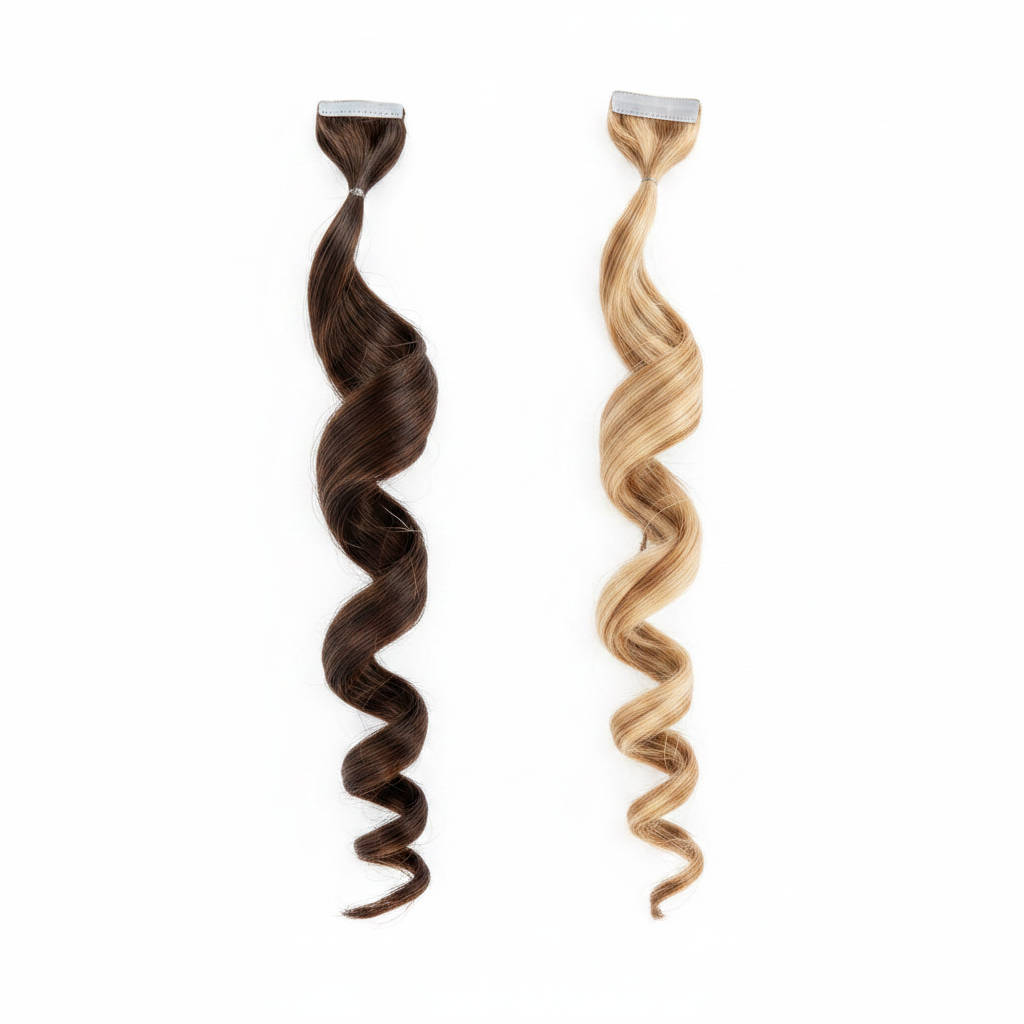 Extensions de cheveux ondulés DI BIASE, fils adhésifs 2,5 g x 10 pièces, 50 cm, réf. STKR 4 cm 50 W 