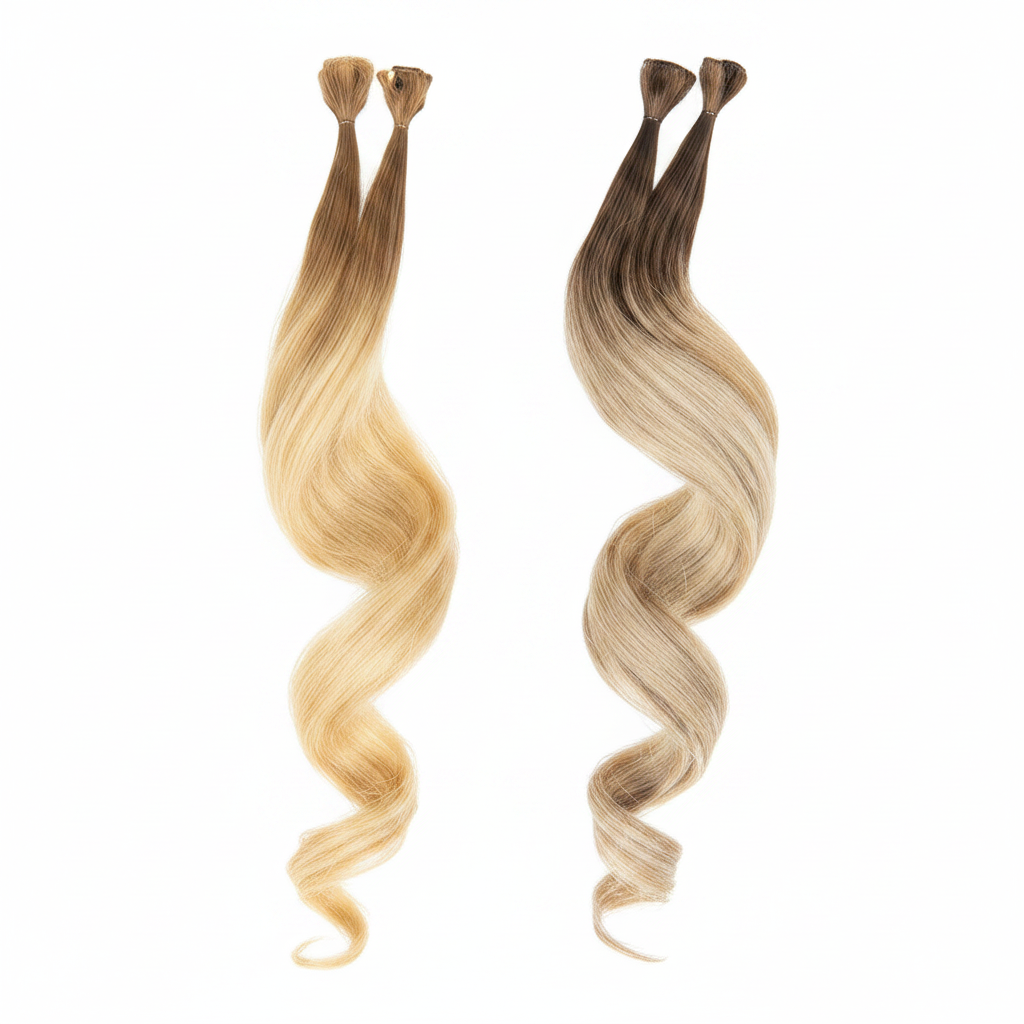 Extensions de cheveux ondulés DI BIASE, mèches ombrées à la kératine, 0,8 g x 20 pièces, 50 cm, réf. 2002.SH-WA 