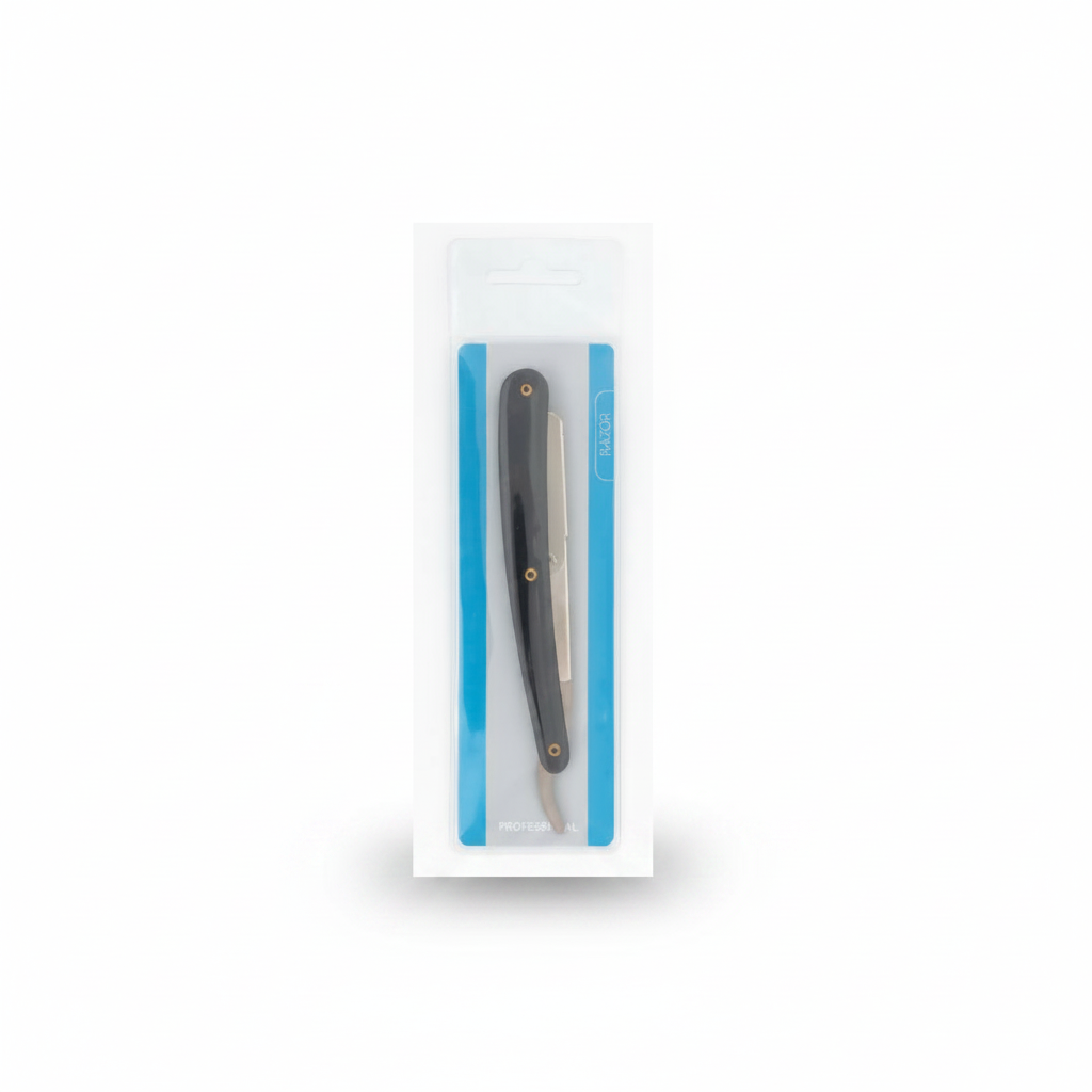 Rasoir de barbier en acier inoxydable, demi-lame avec sécurité ES661, acier inoxydable