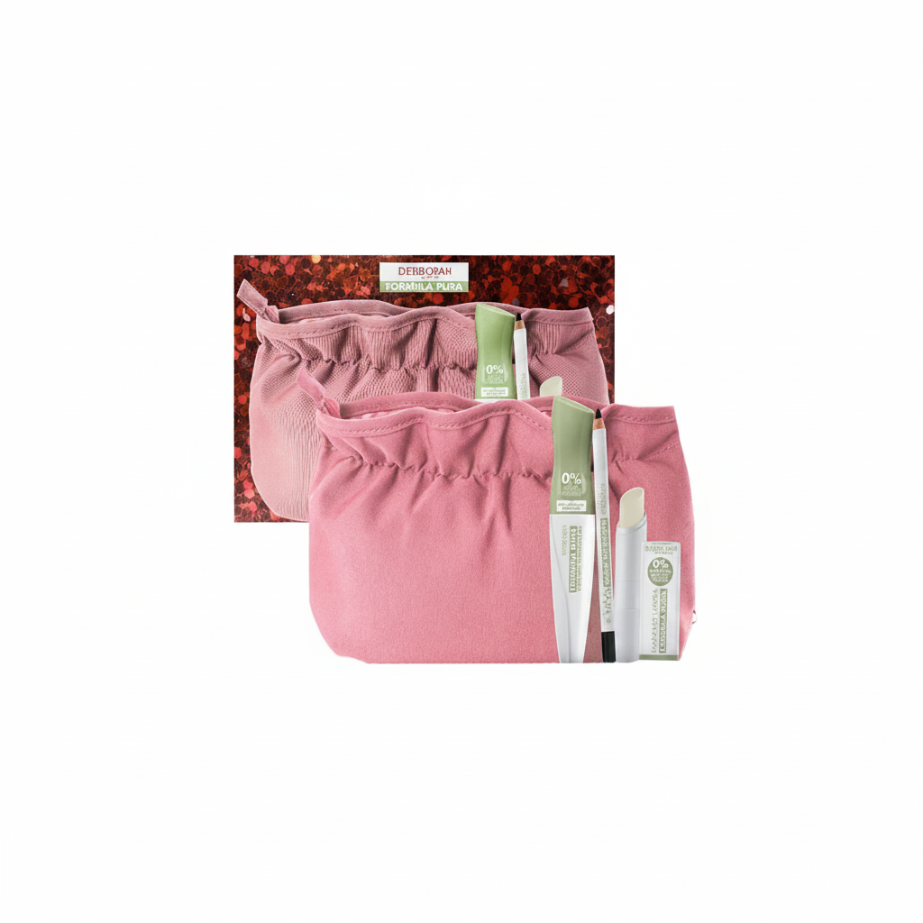 COFFRET CADEAU DEBORAH FORMULE PURE MASCARA + CRAYON KAJAL + BAUME À LÈVRES + POCHETTE