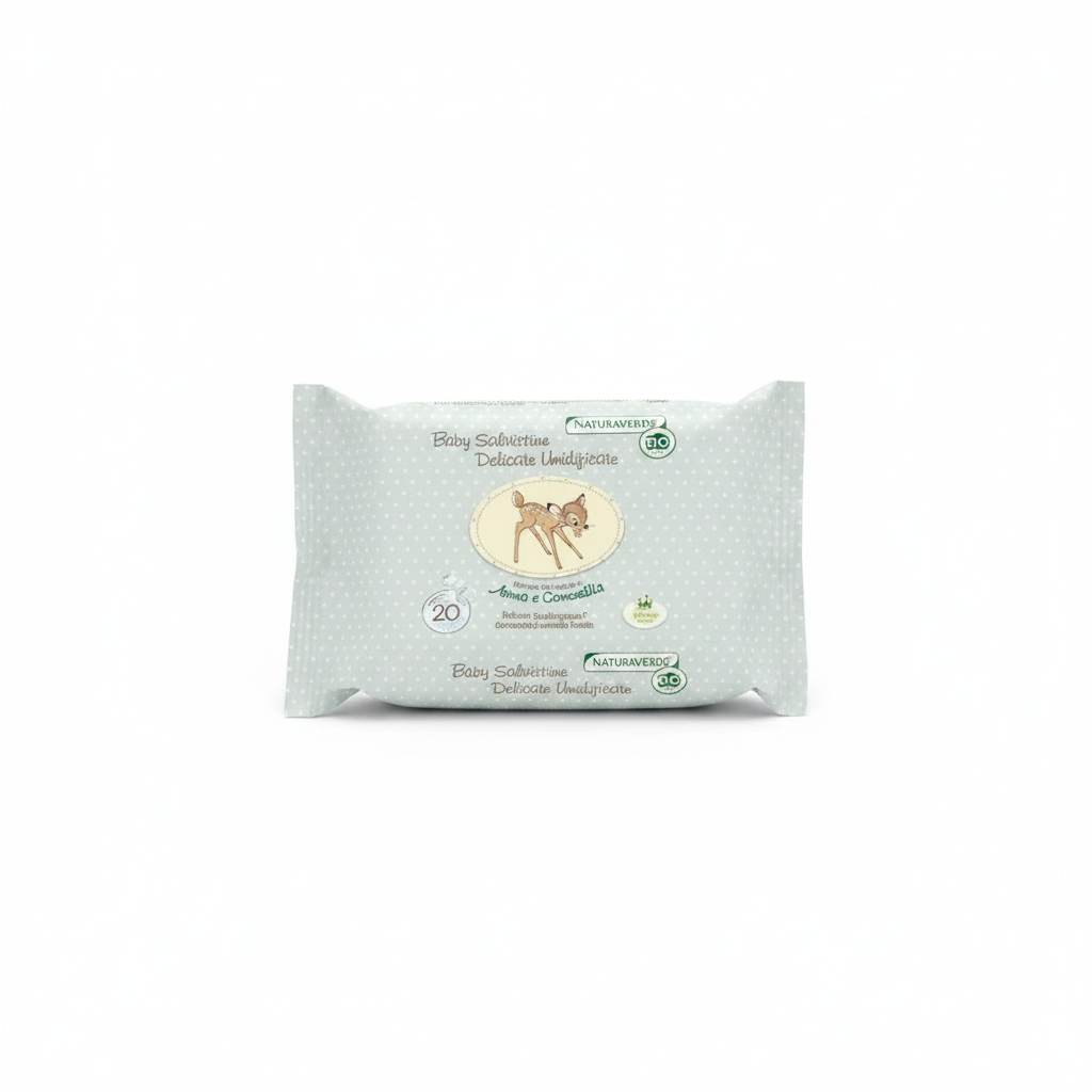 Lingettes ultra douces pour bébé NATURA VERDE BIO DISNEY, paquet de 20