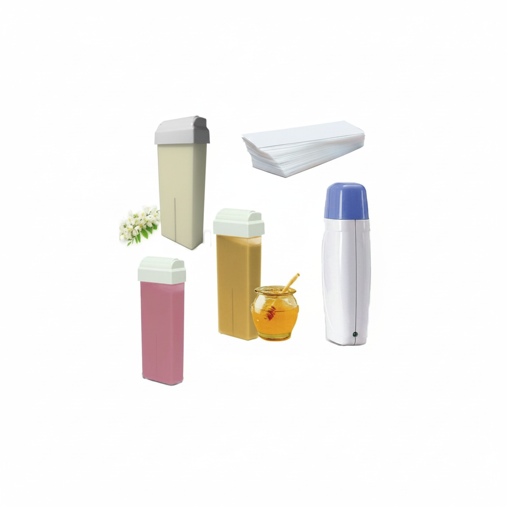 Kit de chauffe-cire à rouleau + 3 rouleaux de cire + 100 bandes