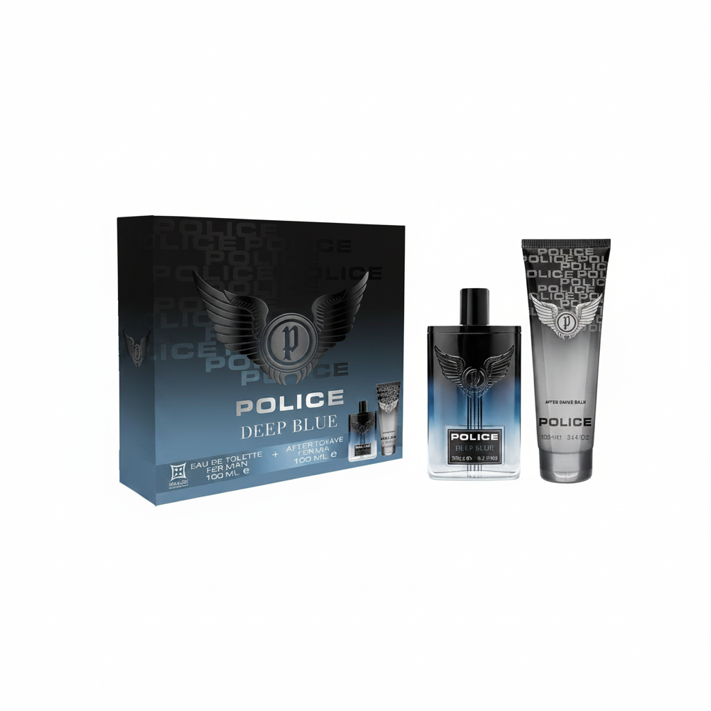POLICE DEEP BLUE EDT 100ML + BAUME APRÈS-RASAGE 100ML