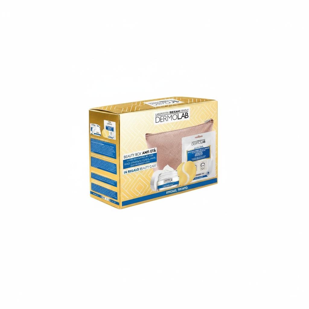 Coffret beauté DERMOLAB Crème repulpante anti-âge 50 ml + Patchs contour des yeux et des lèvres + Trousse de beauté
