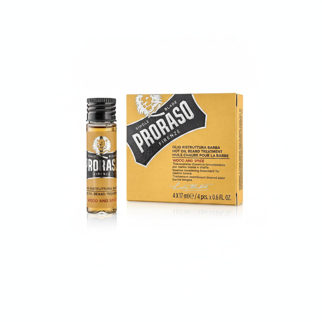 Huile à barbe chauffante PRORASO, 4 flacons de 17 ml