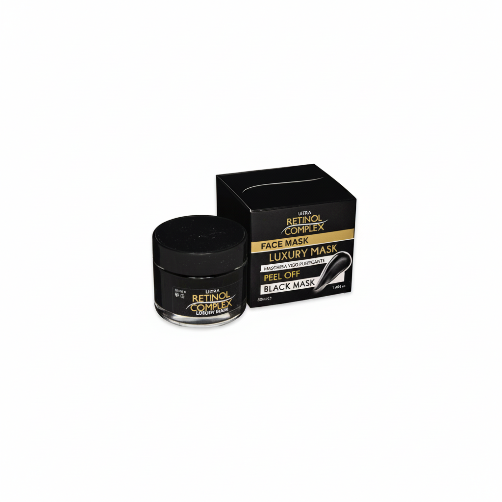Masque visage noir au complexe de rétinol, purifiant peel-off, format luxe max 50 ml