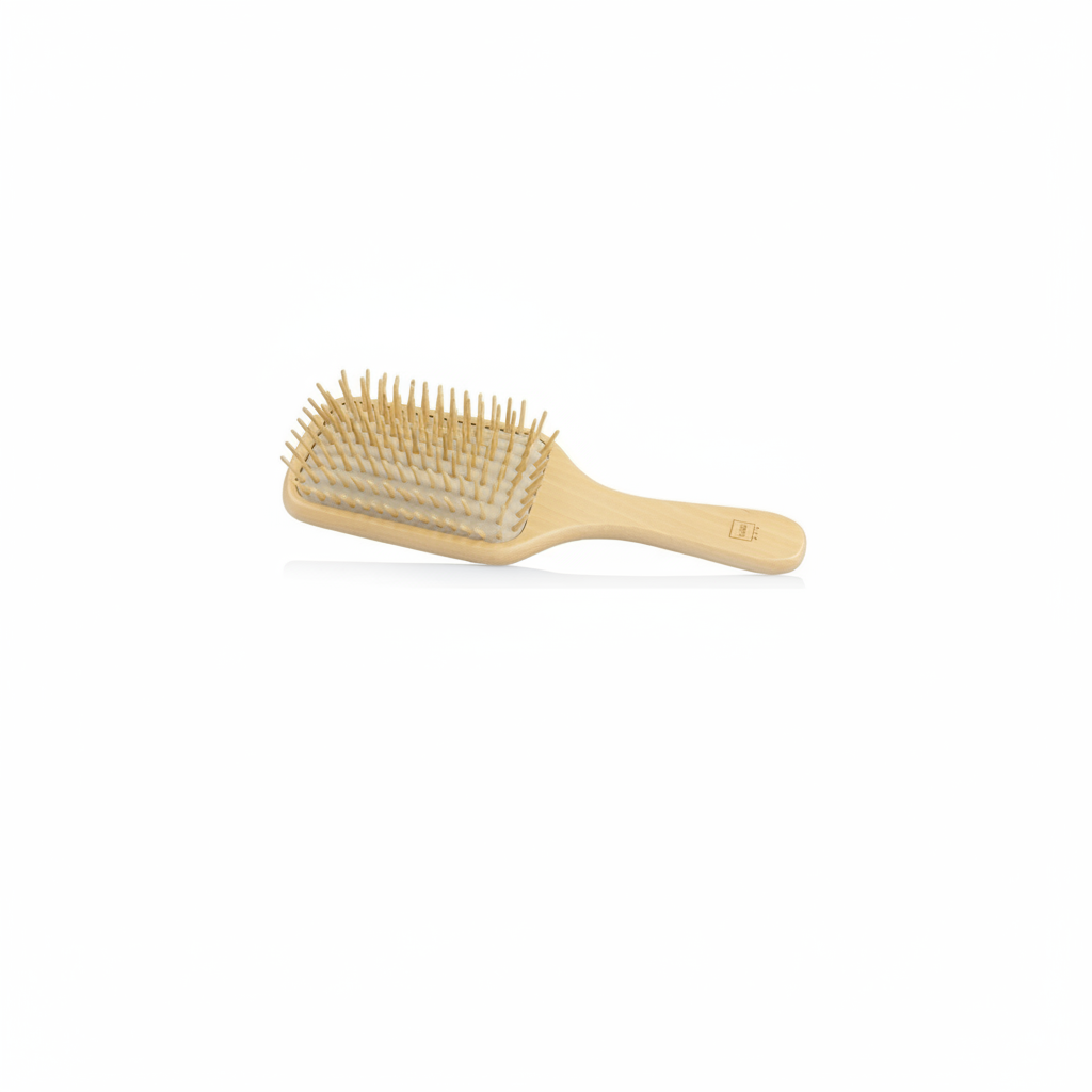 BROSSE PNEUMATIQUE PLATE EN BOIS POUR COIFFEUR 