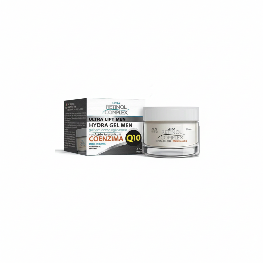 Gel visage pour homme au complexe de rétinol, hydratant et régénérant à l'acide hyaluronique, 50 ml