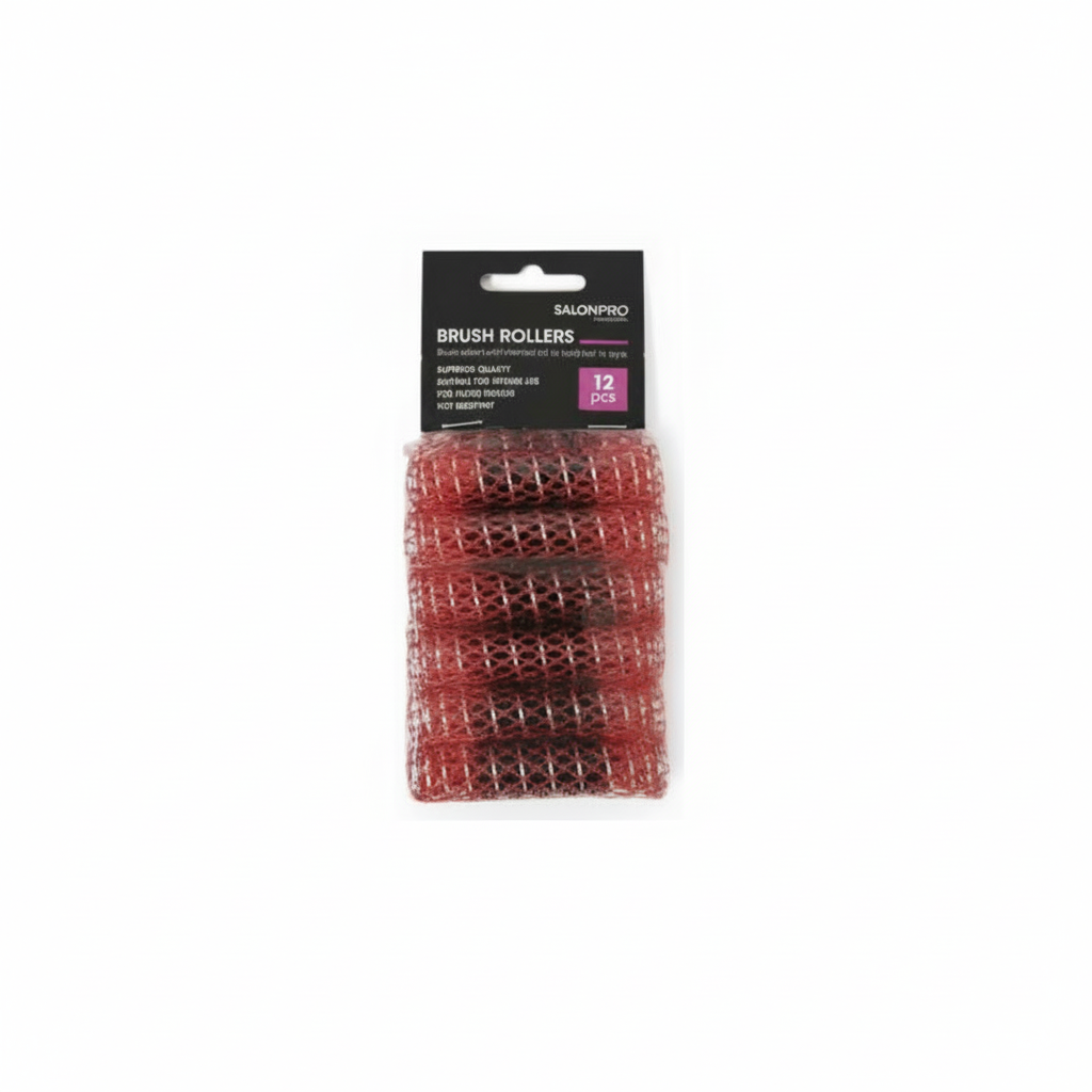 XANITALIA SALON PRO Fer à friser à filet avec brosse rouge 15 mm, lot de 12 